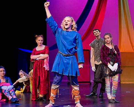 Camp students playing on stage